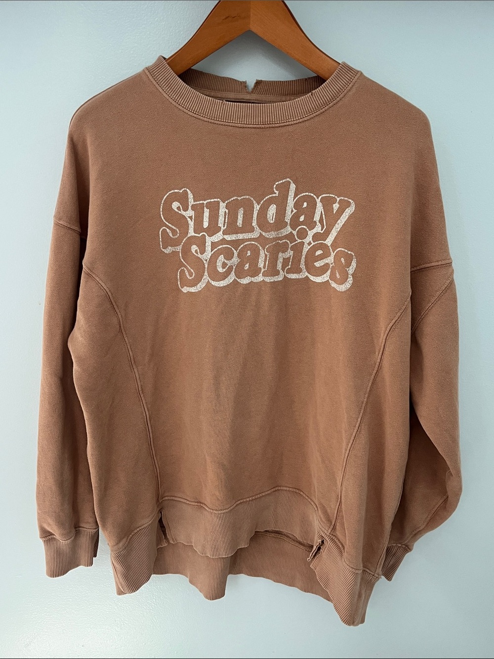aerie Sunday Scaries Graphic Crewneck Sweatshirt - brown